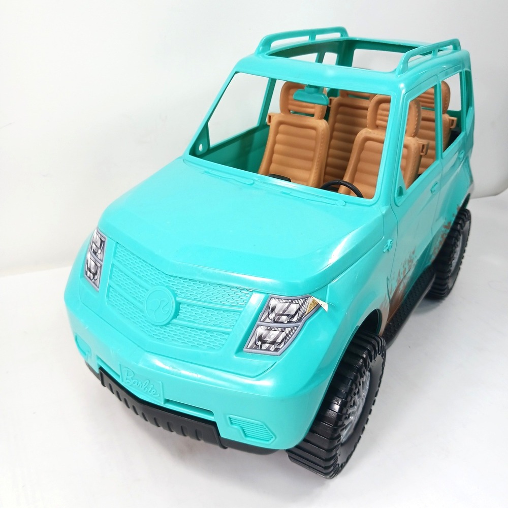 Barbie Off-Road Vehicle Teal Blue 4-Seater SUV Mud Splatter Graphics Mattel